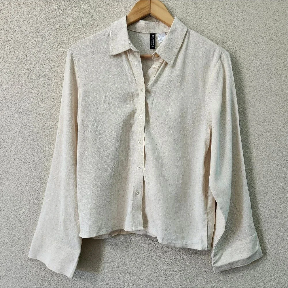 Divided H&M Linen Blend Shirt - Picture 1 of 12